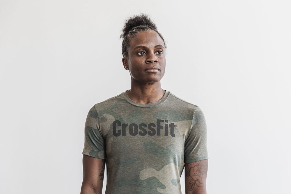 NOBULL Crossfit® Tişört Bayan - Yeşil Ordu Camo - Turkiye (JEI-160297)